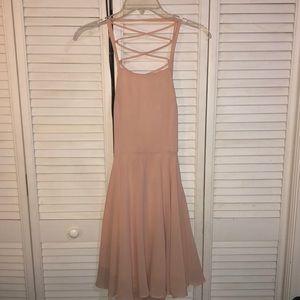 Lulus Blush pink Lace-up dress